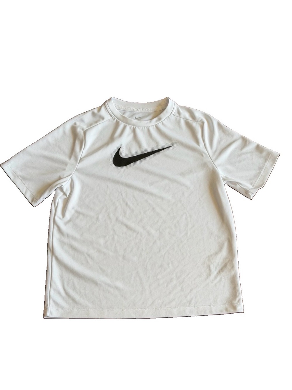 Nike White Tee with Black Swoosh Logo Youth XL